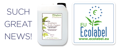 Hepburn's Bio Scale Zapper  now with an Ecolabel ! 